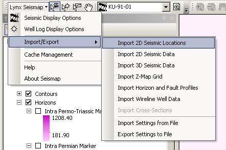 Seismap toolbar in ArcMap