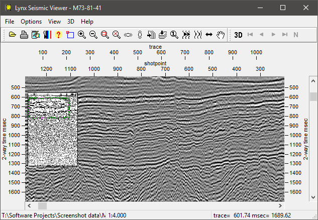 Seisview greyscale screenshot